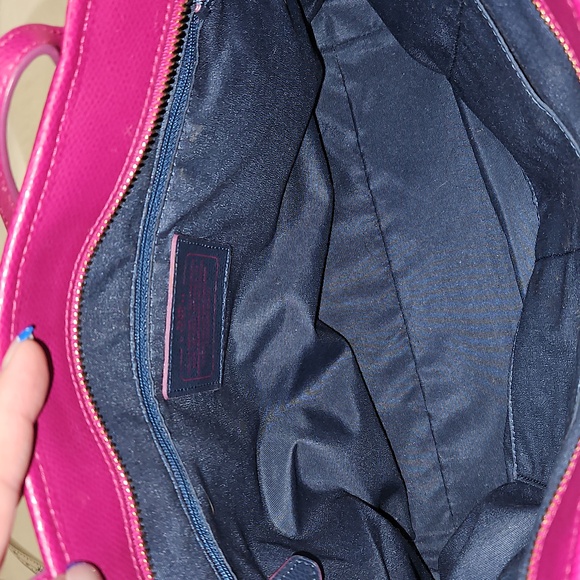 Coach Pink Leather Tote Bag - Picture 9 of 11